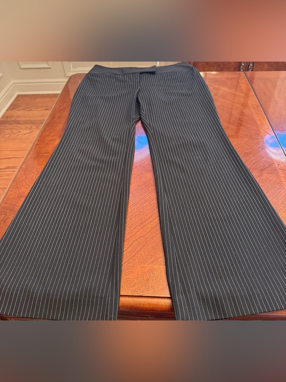 INC International Concepts Dress Pants Black Pinstripe Size 12 **NWOT**
